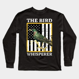 The Bird Whisperer Vintage American Flag Long Sleeve T-Shirt